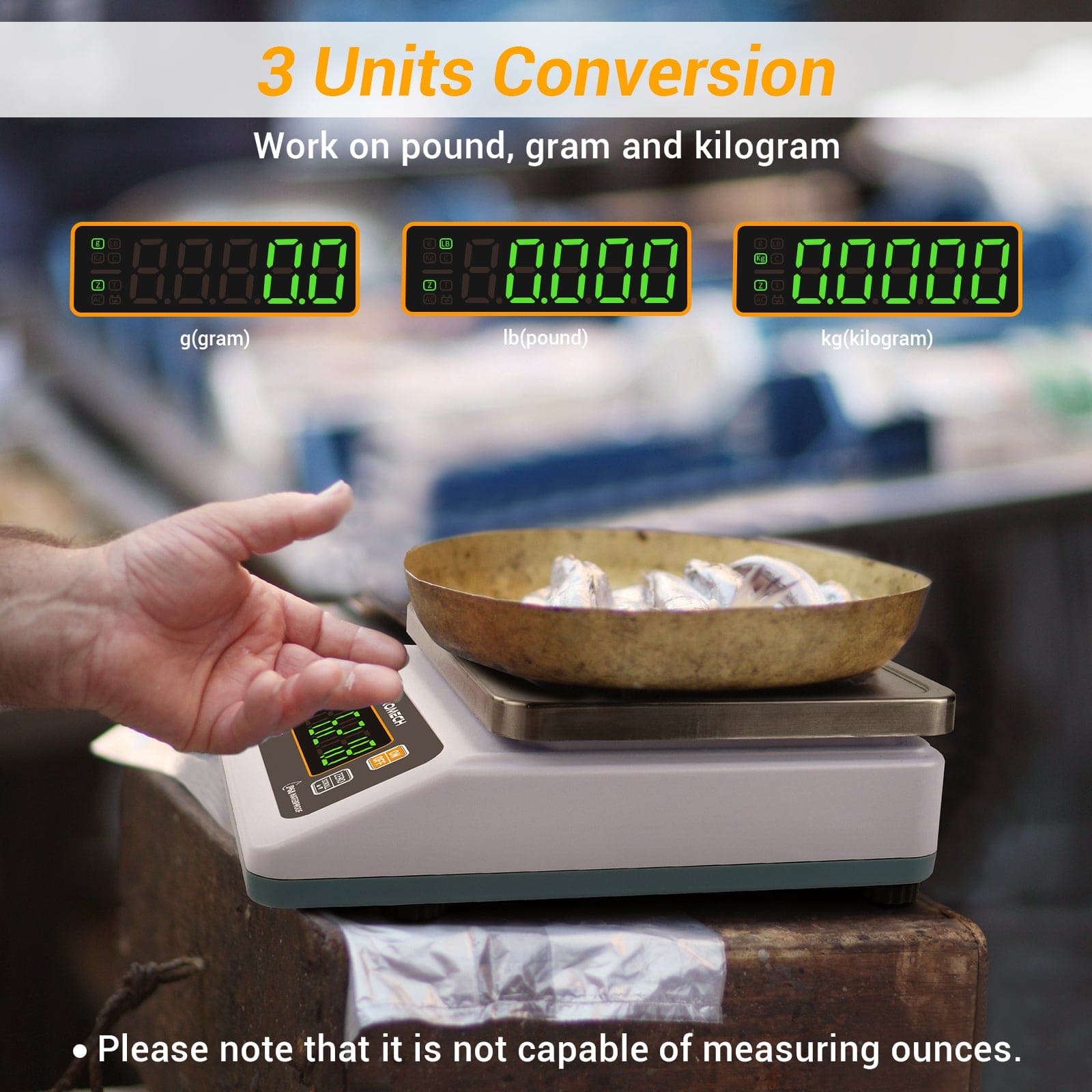 Perfect Kilogram BROMECH Gram Scale Waterproof Weighs Gram, Pound & Kilogram, 13lb Capa ...