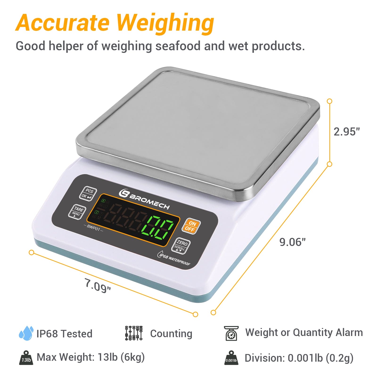 Perfect Kilogram BROMECH Gram Scale Waterproof Weighs Gram, Pound & Kilogram, 13lb Capa ...
