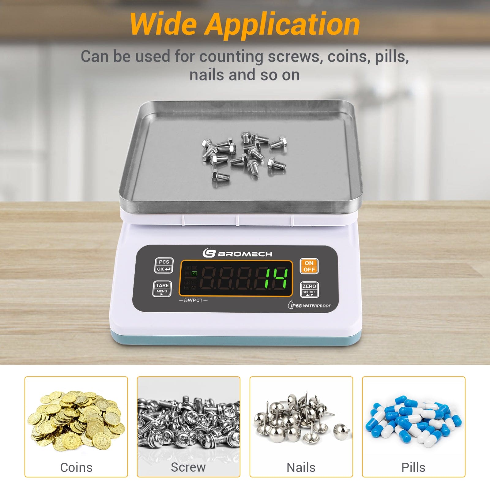 Perfect Kilogram BROMECH Gram Scale Waterproof Weighs Gram, Pound & Kilogram, 13lb Capa ...