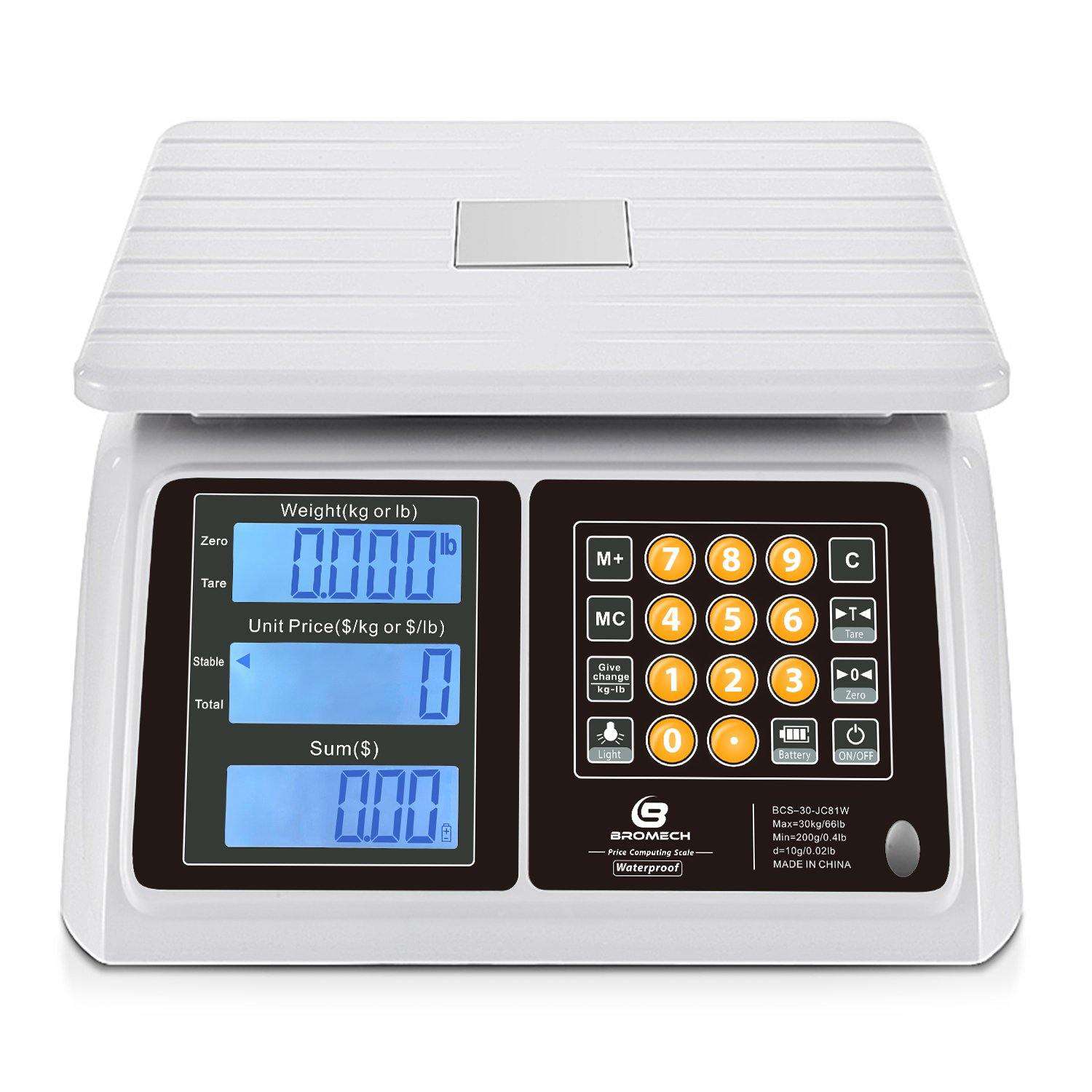 66 lb (30 kg) Digital Postal Scale, Piece Counting, Price Calculation, Dual  Backlit LCD, Wide Stainless Steel Pan, Capacity: Max 30 kg (66 lb), Min